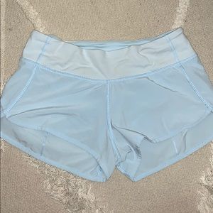Light blue lululemon speed shorts